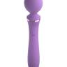 Фиолетовый двусторонний вибростимулятор Duo Wand Massage-Her - 19,6 см.