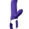 Фиолетовый вибратор Satisfyer Magic Bunny с клиторальным отростком - 17,6 см.