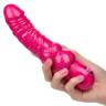 Розовый вибратор-реалистик с блестками Naughty Bits Lady Boner Bendable Personal Vibrator - 20 см.