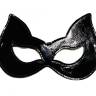 Черная лаковая маска с ушками из эко-кожи