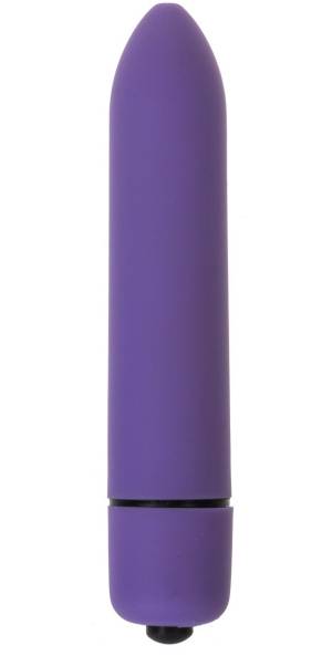 Фиолетовая вибропуля с заострённым кончиком - 9,3 см.