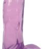 Фиолетовый гелевый фаллоимитатор Slim Stick with Balls - 15,2 см.