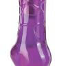 Фиолетовый водонепроницаемый вибромассажер на присоске - 17,5 см.