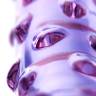 Фиолетовый стеклянный фаллоимитатор с шишечками - 19,5 см.