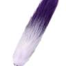 Серебристая металлическая анальная втулка с фиолетово-белым хвостом - размер S