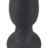 Черная анальная пробка с вибрацией и вращением шариков - 13,8 см.