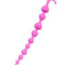 Розовая силиконовая анальная цепочка Long Sweety - 34 см.