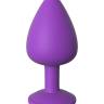 Фиолетовая анальная пробка со стразом Her Little Gem Large Plug - 9,5 см.