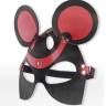 Черно-красная маска мышки из кожи