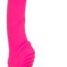 Розовый безремневой страпон с вибрацией