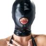 Черная эластичная маска на голову с отверстием для рта