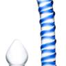 Набор из 2 стеклянных игрушек с синей спиралью Swirly Dildo & Buttplug Set