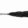 Черная многохвостая плеть с витой ручкой - 63 см.