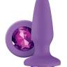 Фиолетовая анальная пробка с фиолетовым кристаллом Glams Purple Gem - 10,4 см.