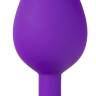 Фиолетовая анальная пробка Bling Plug Medium с золотистым стразом - 8,3 см.