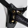 Чёрный с золотом женский страпон Designer Strap-On
